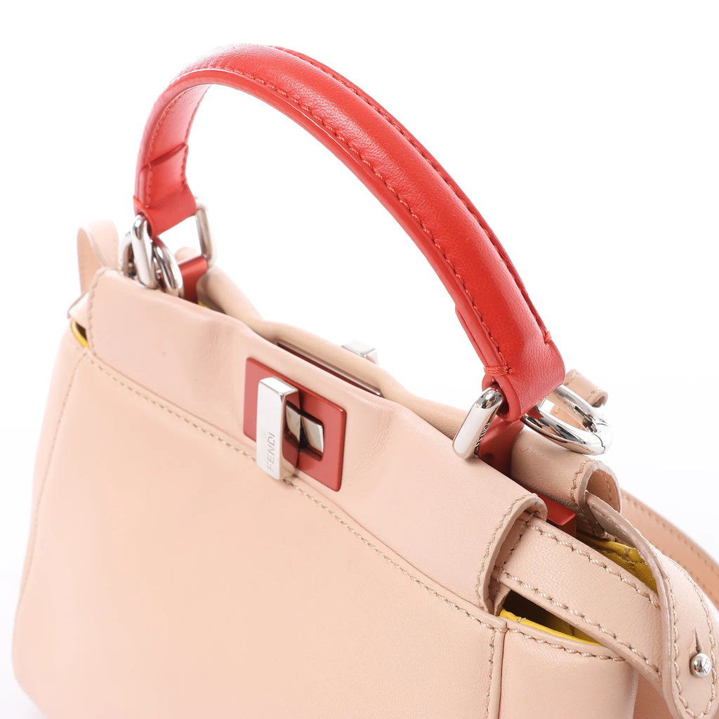 Fendi Peekaboo Mini Leather 2Way Handbag in Pink 8BN244