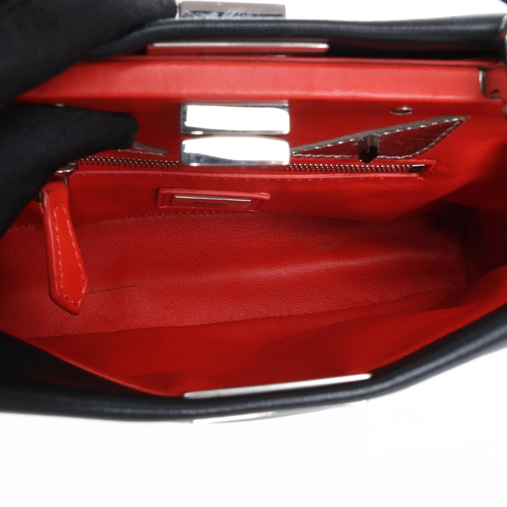 Fendi Peekaboo Mini Leather 2Way Handbag in Black 8BN244