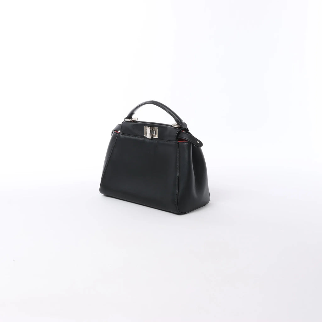 Fendi Peekaboo Mini Leather 2Way Handbag in Black 8BN244