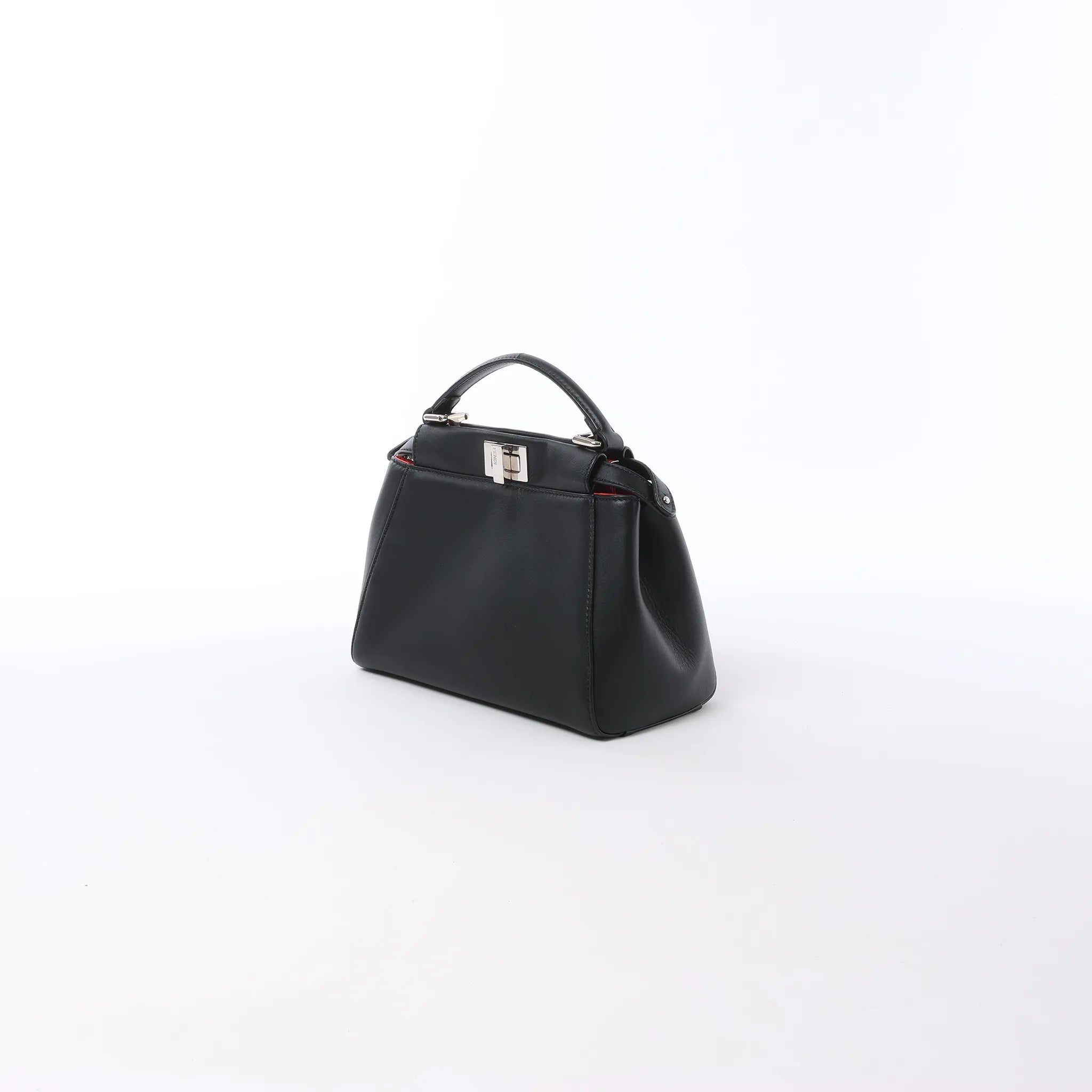 Fendi Peekaboo Mini Leather 2Way Handbag in Black 8BN244