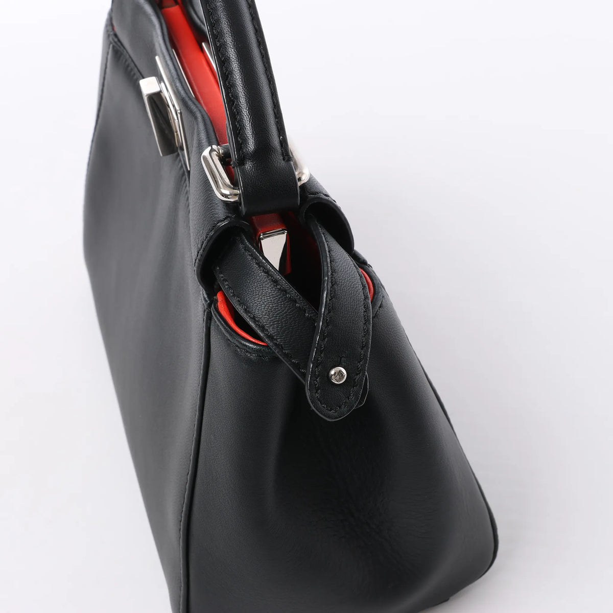 Fendi Peekaboo Mini Leather 2Way Handbag in Black 8BN244