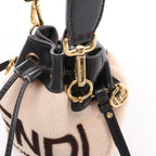 Fendi Mon Tresor Mini Harako x Leather 2Way Crossbody Bag in Beige 8BS010