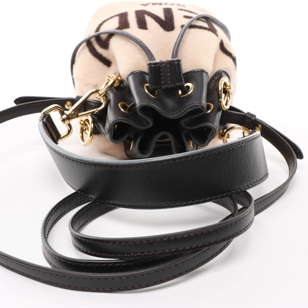 Fendi Mon Tresor Mini Harako x Leather 2Way Crossbody Bag in Beige 8BS010