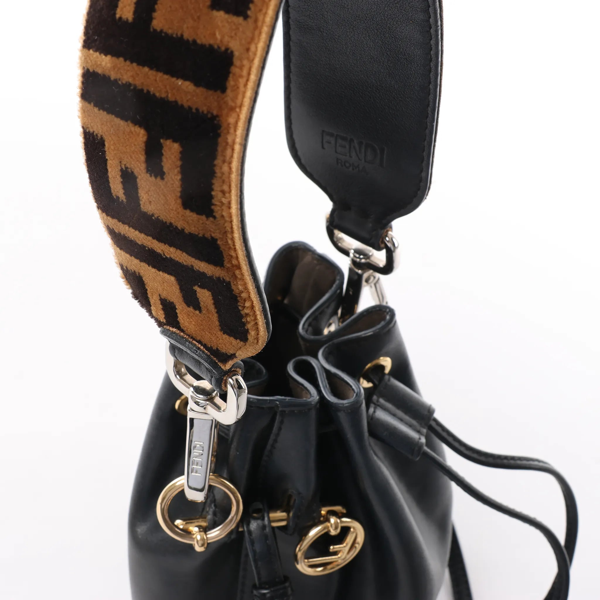 Fendi Mon Tresor Mini Leather 2Way Crossbody Bag in Black 8BS010