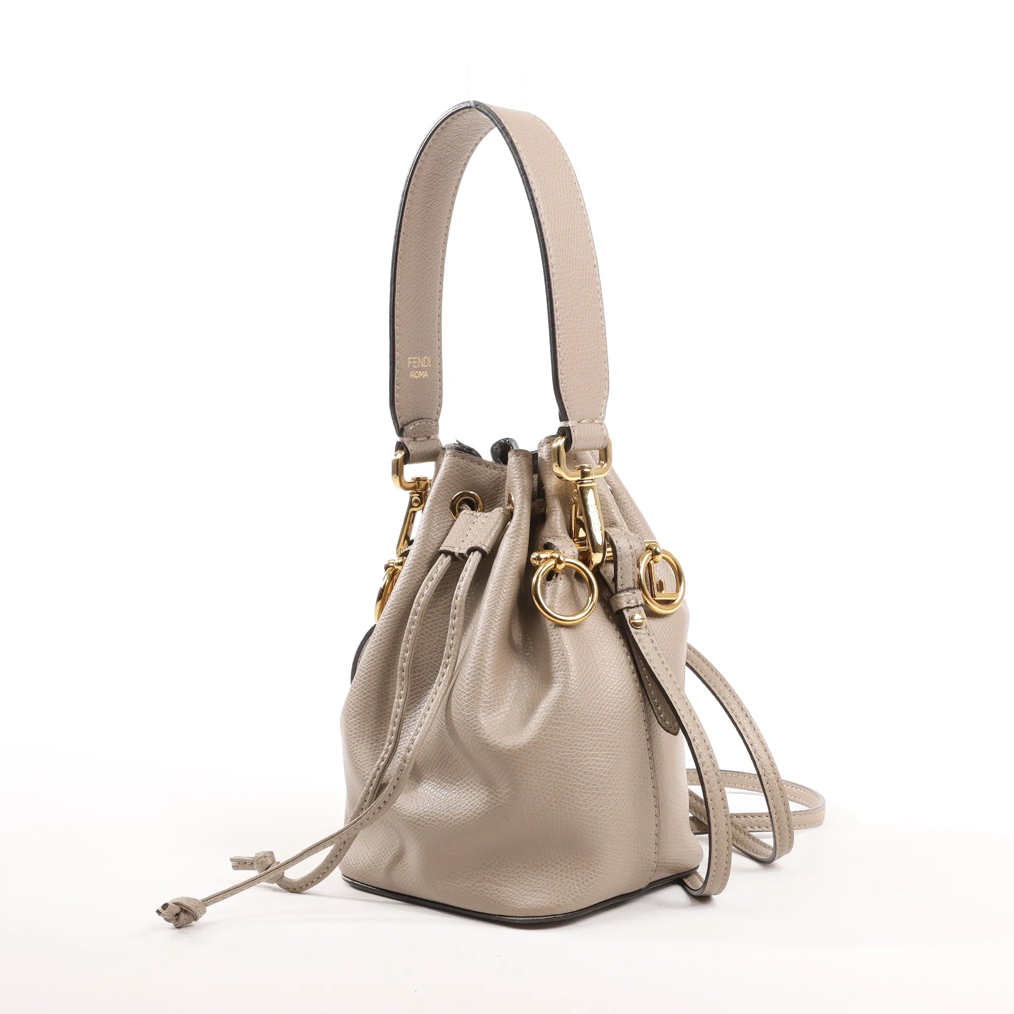 Fendi Mon Tresor Mini Leather 2Way Shoulder Bag in Gray 8BS010