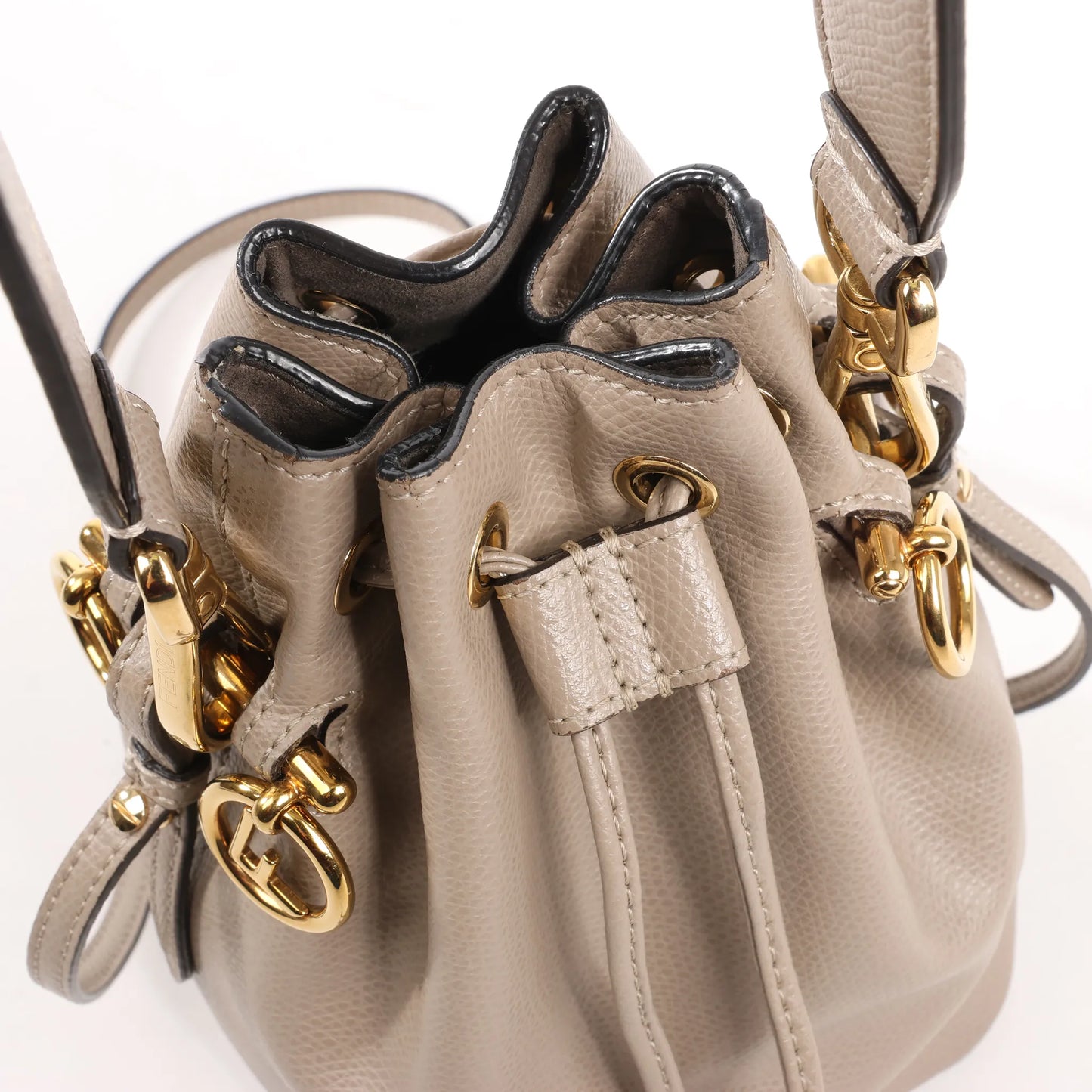 Fendi Mon Tresor Mini Leather 2Way Shoulder Bag in Gray 8BS010