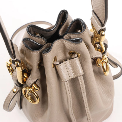 Fendi Mon Tresor Mini Leather 2Way Shoulder Bag in Gray 8BS010