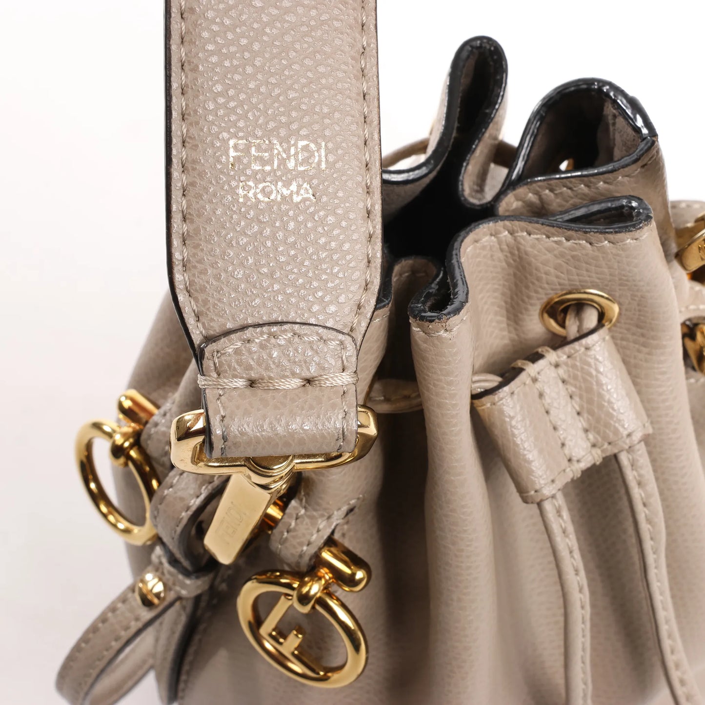 Fendi Mon Tresor Mini Leather 2Way Shoulder Bag in Gray 8BS010