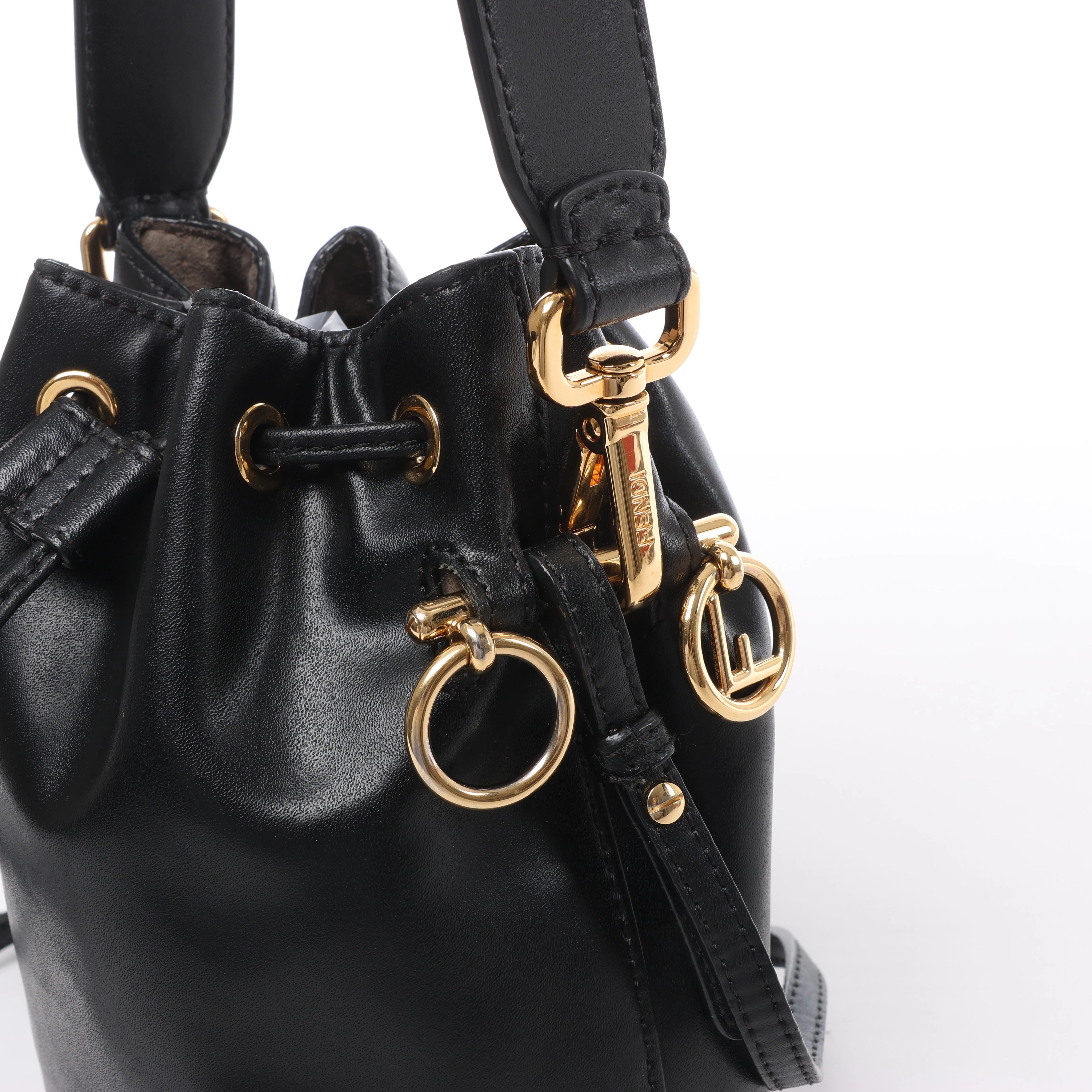 Fendi Mon Tresor Mini Leather 2Way Crossbody Bag in Black 8BS010