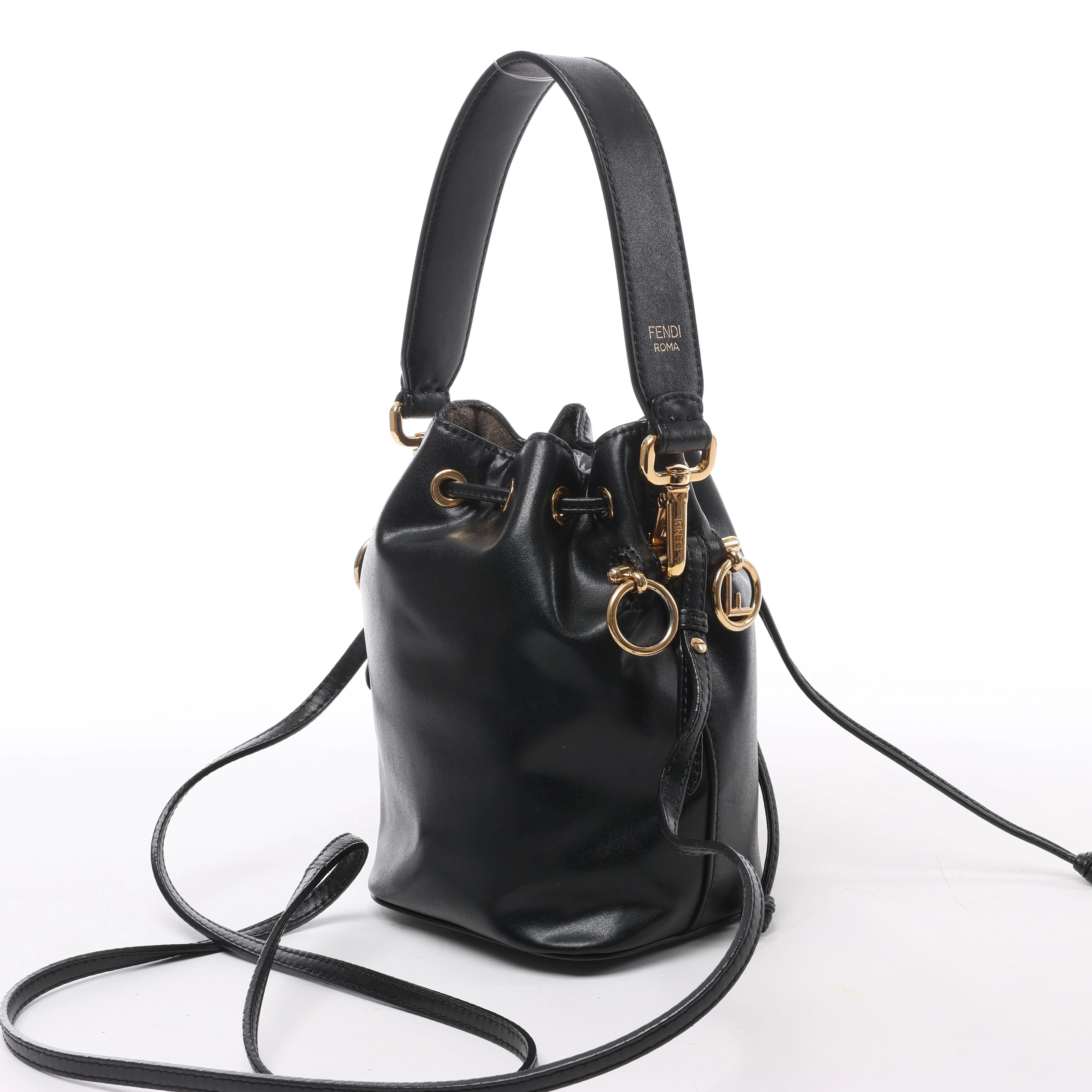 Fendi Mon Tresor Mini Leather 2Way Crossbody Bag in Black 8BS010