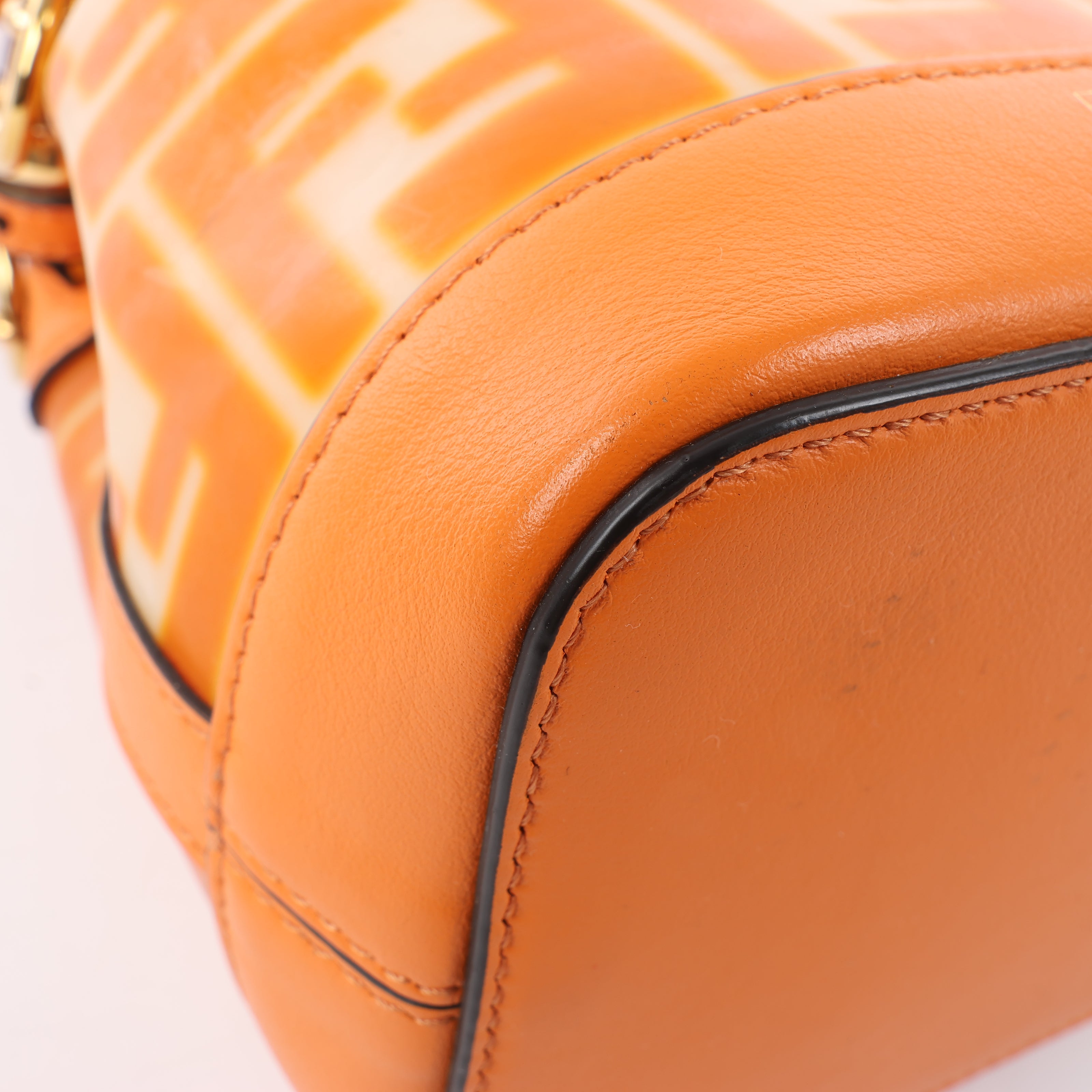 FENDI Mon Tresor Mini PVC & leather 2 Way Shoulder Bag in Orange 8BS010