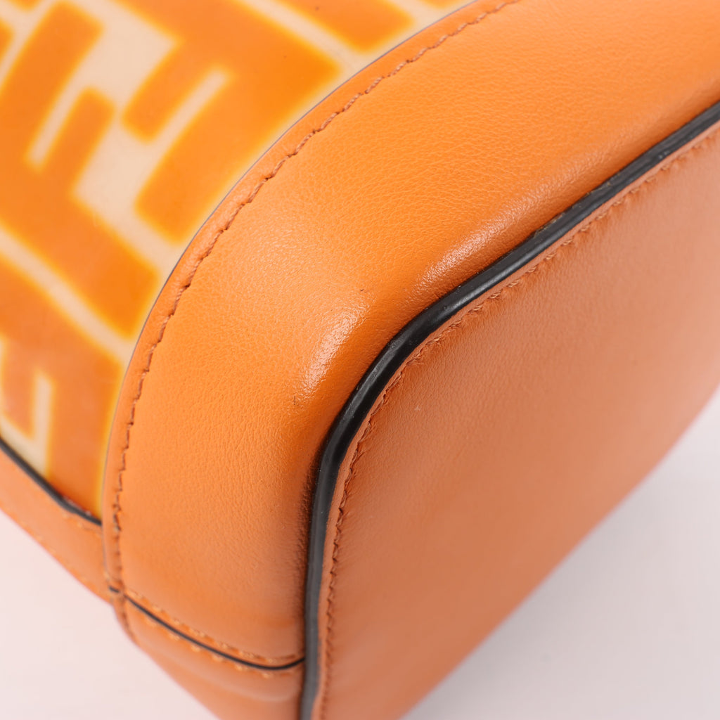 FENDI Mon Tresor Mini PVC & leather 2 Way Shoulder Bag in Orange 8BS010