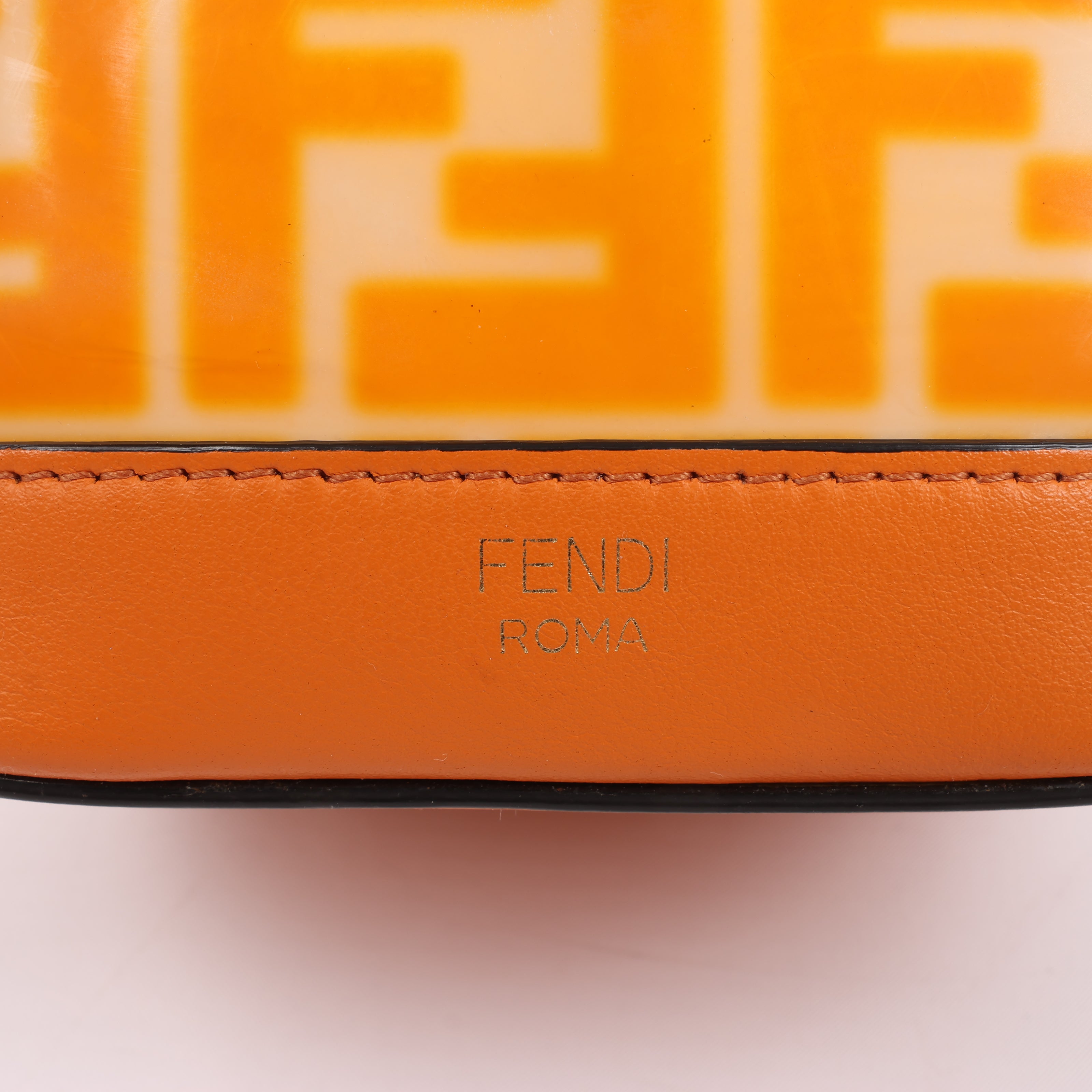 FENDI Mon Tresor Mini PVC & leather 2 Way Shoulder Bag in Orange 8BS010