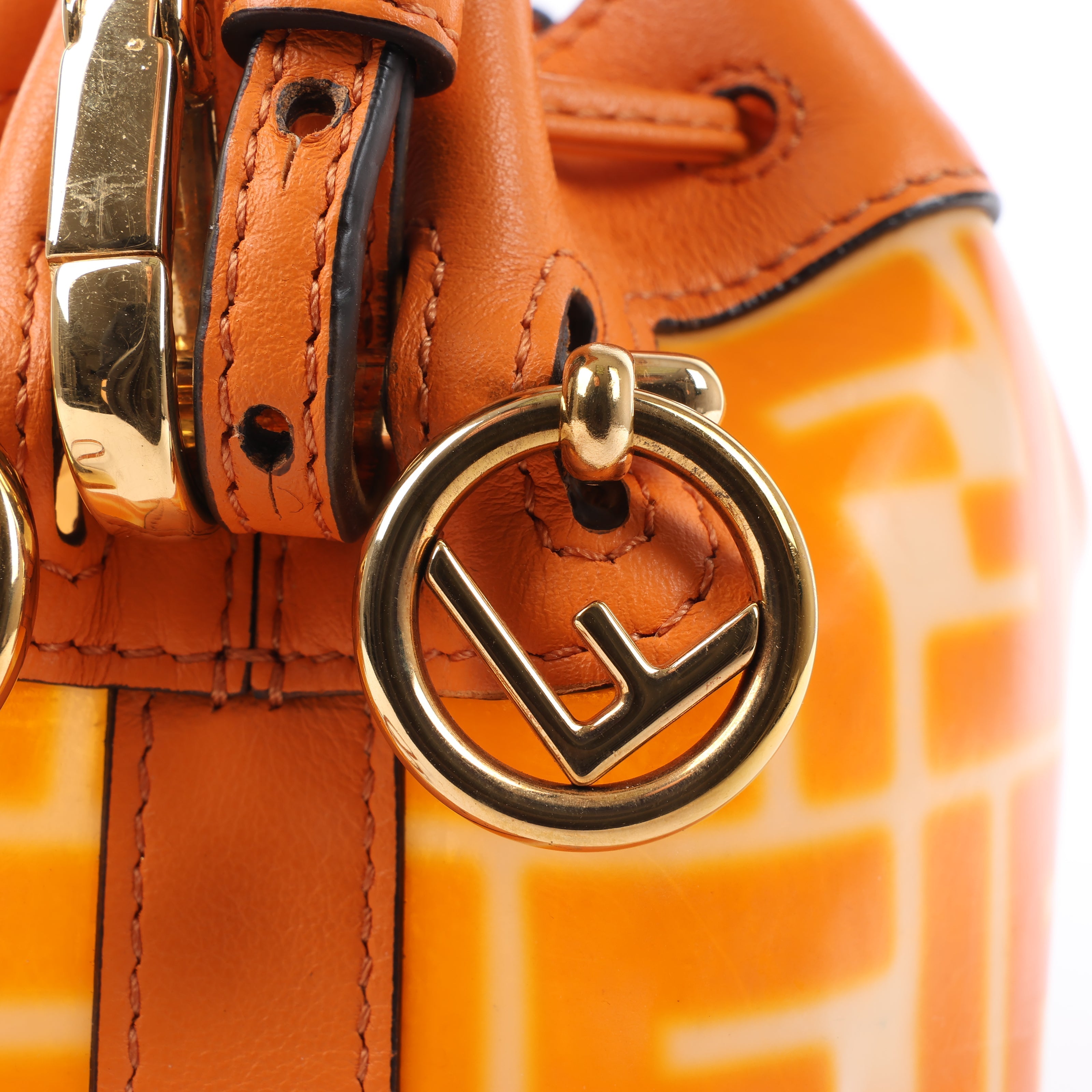 FENDI Mon Tresor Mini PVC & leather 2 Way Shoulder Bag in Orange 8BS010