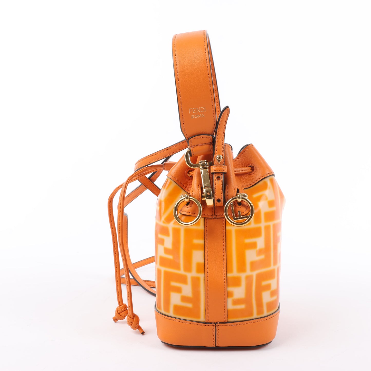 FENDI Mon Tresor Mini PVC & leather 2 Way Shoulder Bag in Orange 8BS010