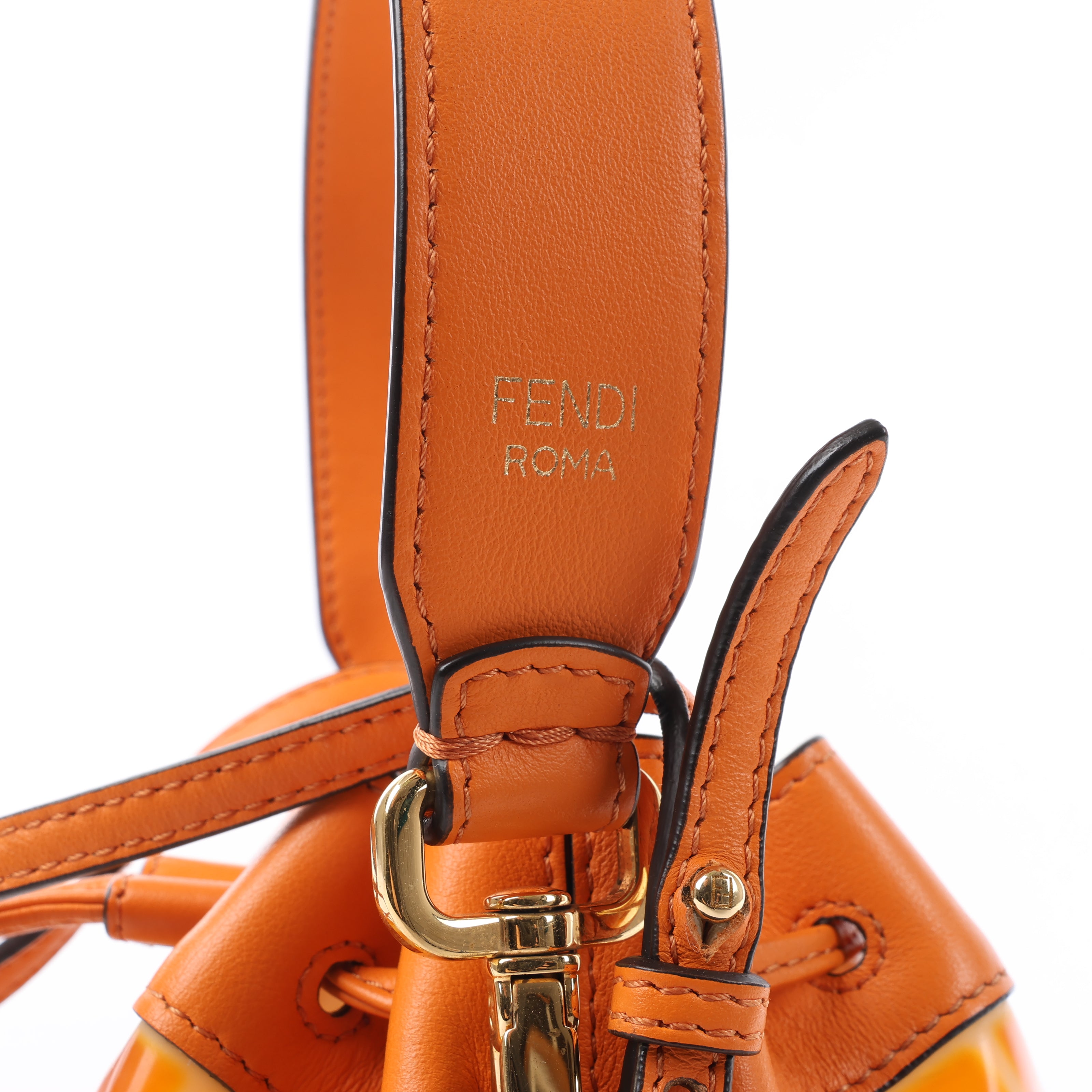 FENDI Mon Tresor Mini PVC & leather 2 Way Shoulder Bag in Orange 8BS010