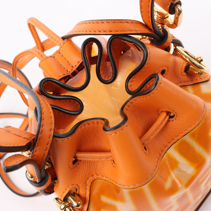 FENDI Mon Tresor Mini PVC & leather 2 Way Shoulder Bag in Orange 8BS010