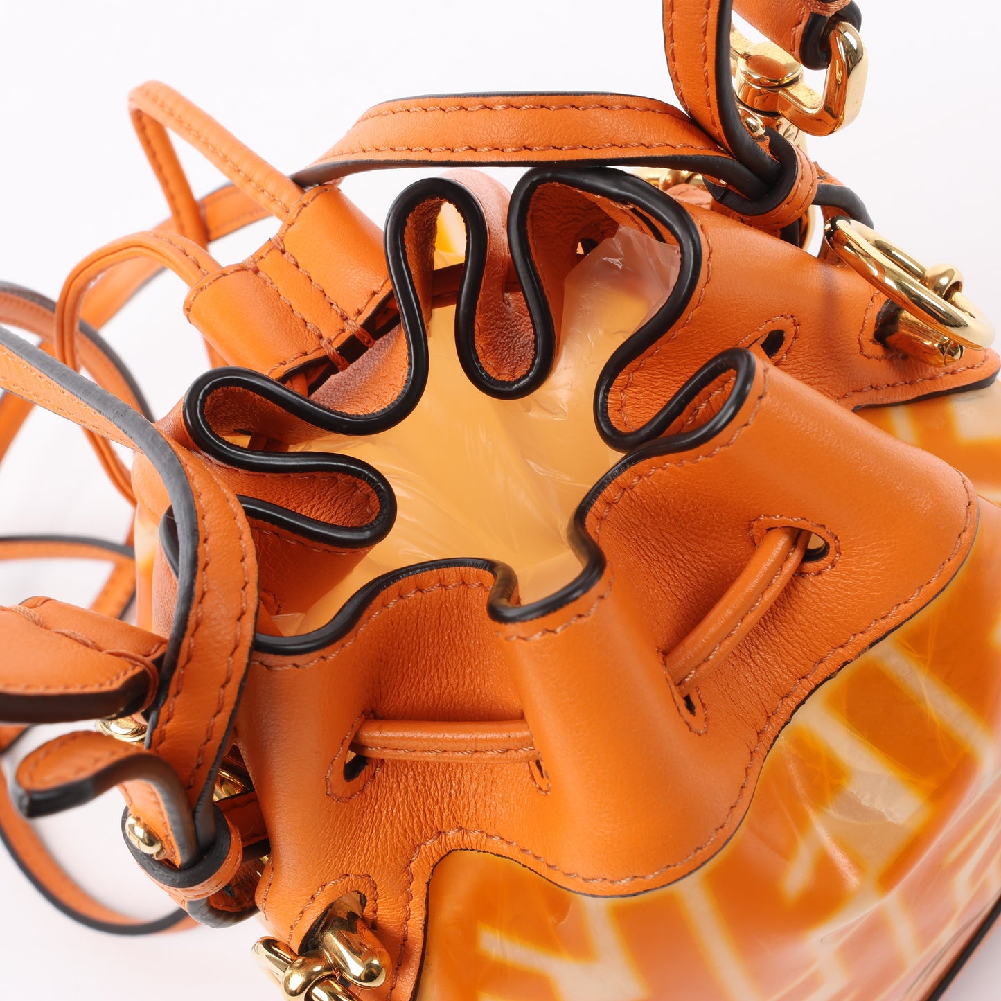 FENDI Mon Tresor Mini PVC & leather 2 Way Shoulder Bag in Orange 8BS010