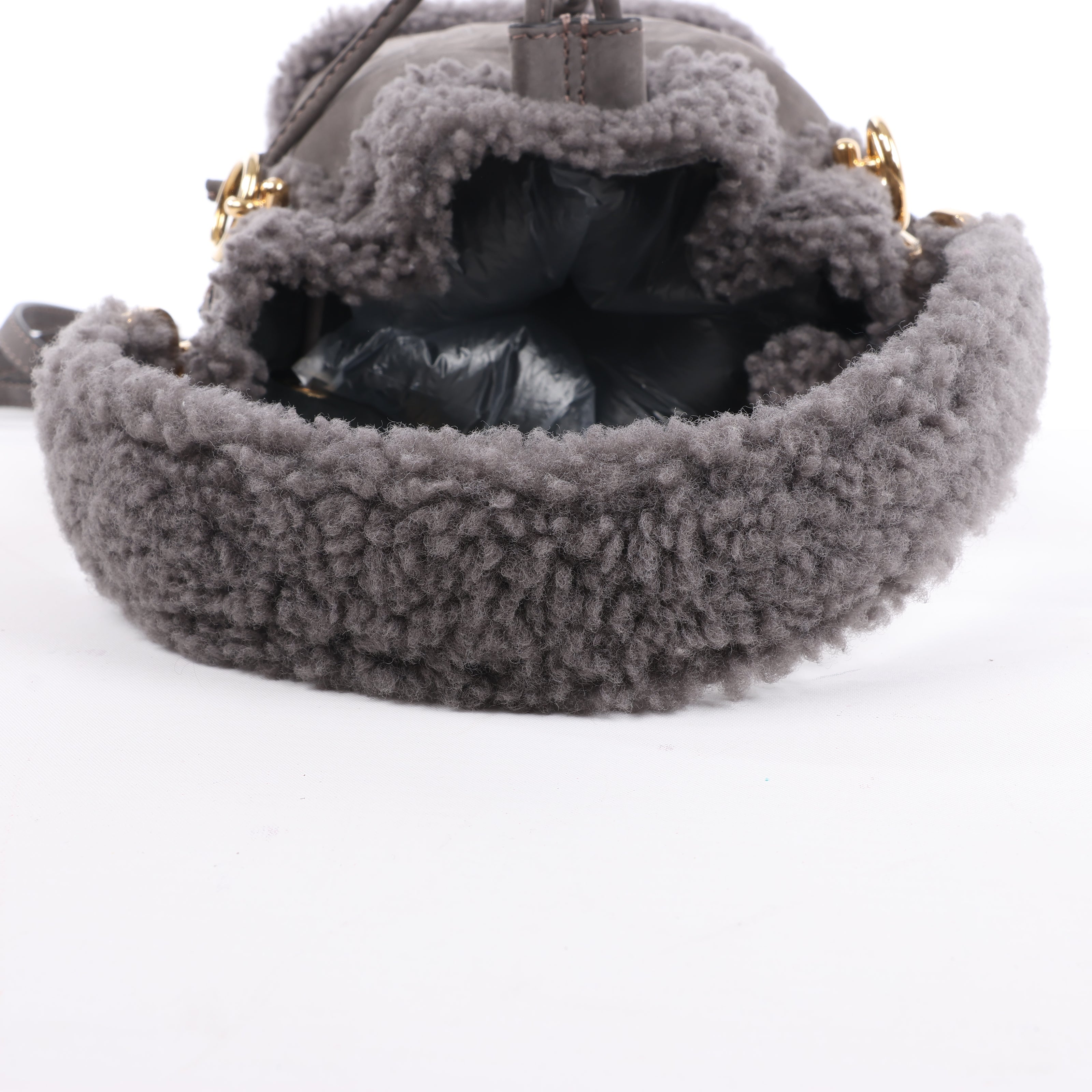 Fendi Mon Tresor Mini Mouton 2Way Shoulder Bag in Gray 8BS010