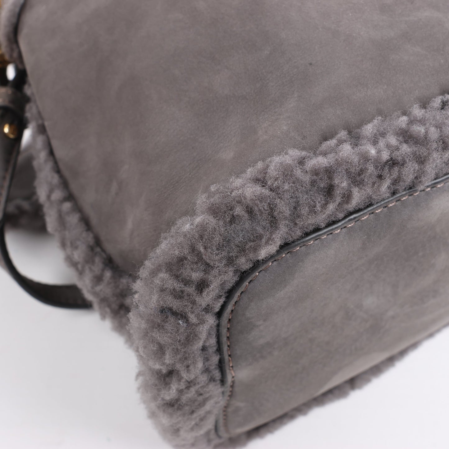 Fendi Mon Tresor Mini Mouton 2Way Shoulder Bag in Gray 8BS010