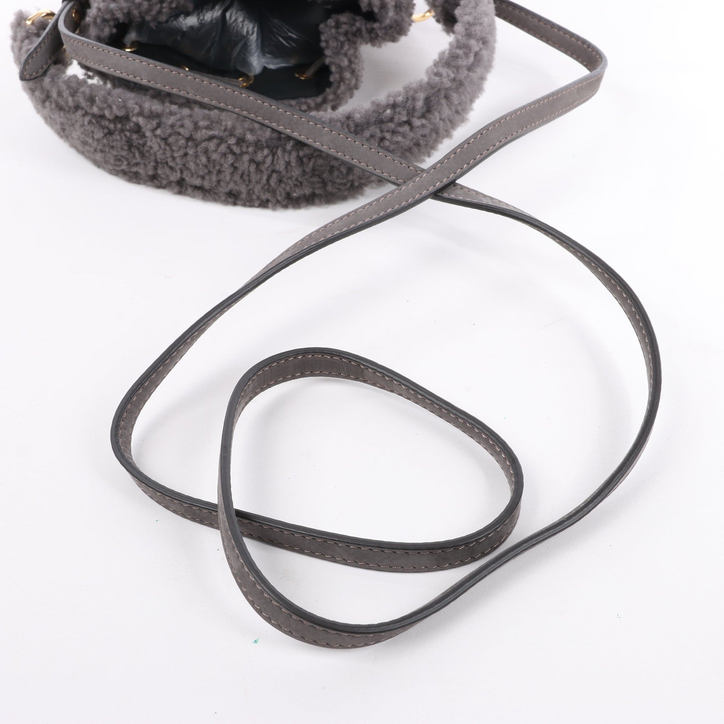 Fendi Mon Tresor Mini Mouton 2Way Shoulder Bag in Gray 8BS010