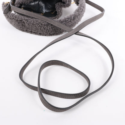Fendi Mon Tresor Mini Mouton 2Way Shoulder Bag in Gray 8BS010