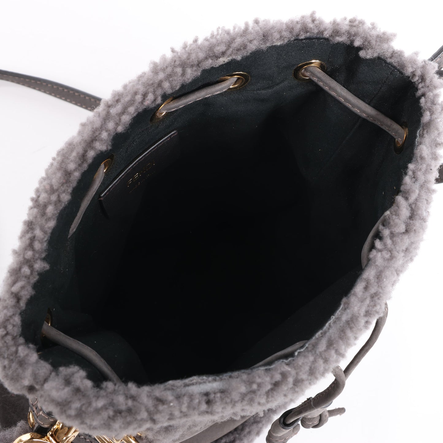 Fendi Mon Tresor Mini Mouton 2Way Shoulder Bag in Gray 8BS010