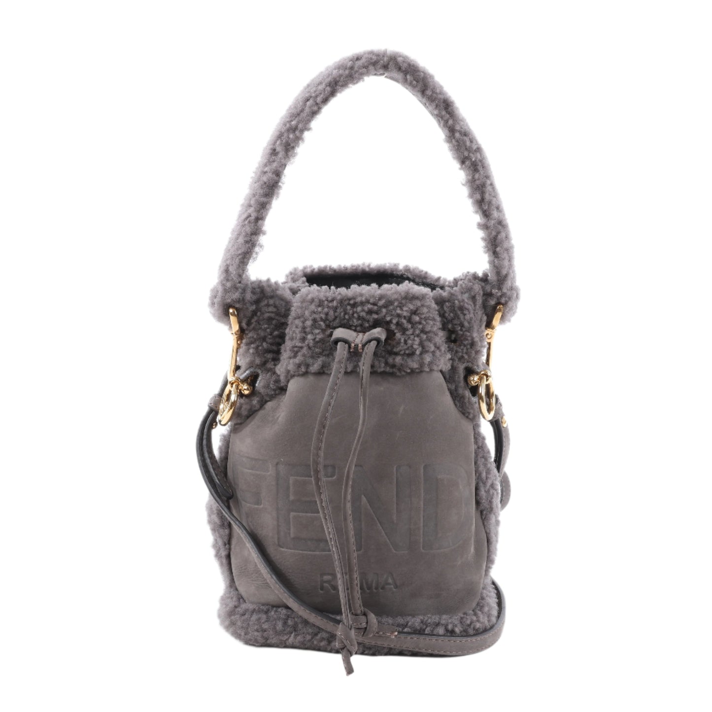 Fendi Mon Tresor Mini Mouton 2Way Shoulder Bag in Gray 8BS010