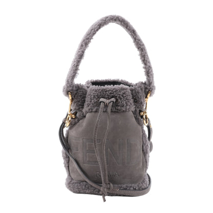 Fendi Mon Tresor Mini Mouton 2Way Shoulder Bag in Gray 8BS010
