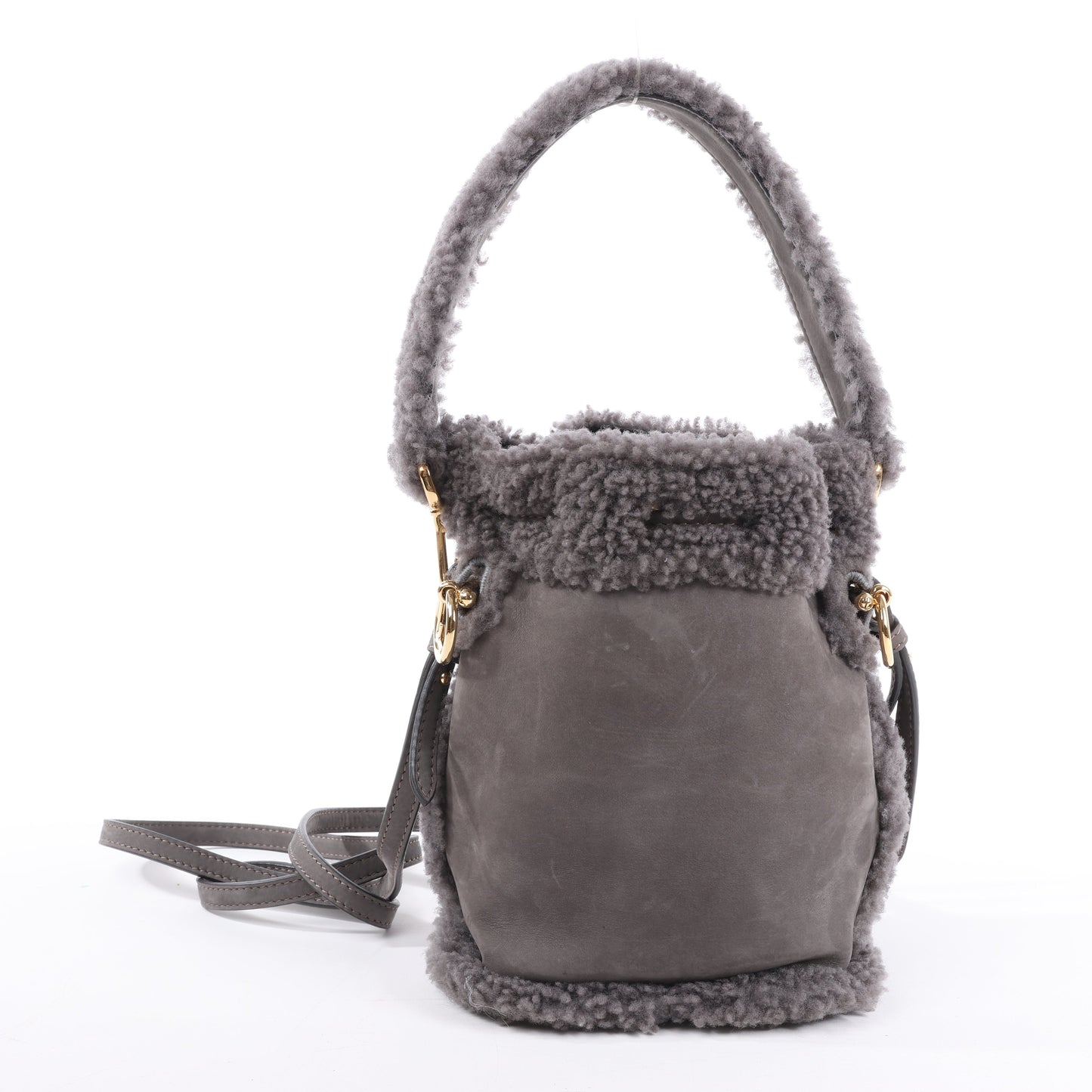 Fendi Mon Tresor Mini Mouton 2Way Shoulder Bag in Gray 8BS010