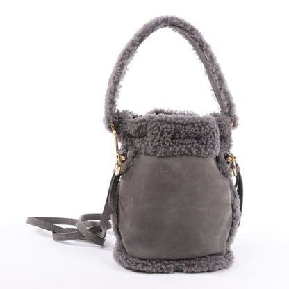 Fendi Mon Tresor Mini Mouton 2Way Shoulder Bag in Gray 8BS010