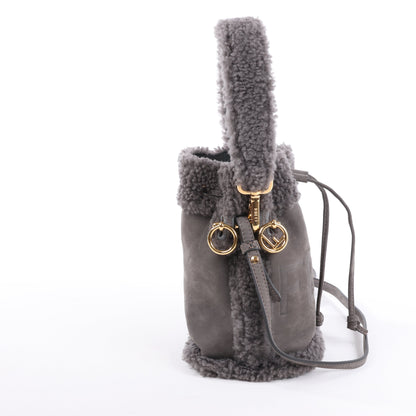 Fendi Mon Tresor Mini Mouton 2Way Shoulder Bag in Gray 8BS010