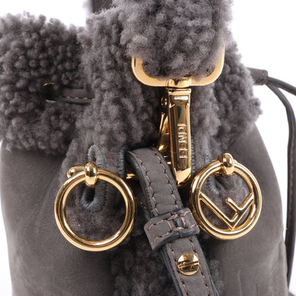 Fendi Mon Tresor Mini Mouton 2Way Shoulder Bag in Gray 8BS010