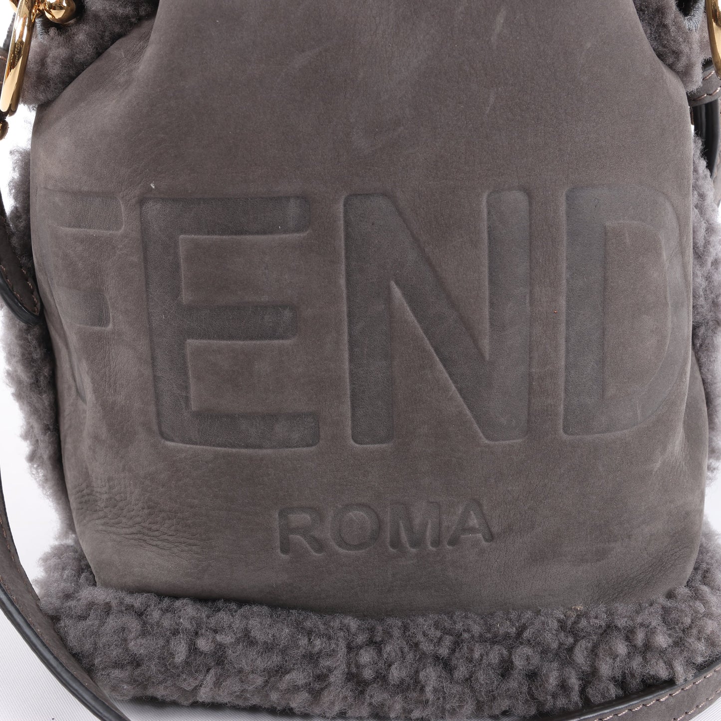 Fendi Mon Tresor Mini Mouton 2Way Shoulder Bag in Gray 8BS010