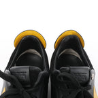 Fendi Monster Bug's Eye Studs Leather Sneakers in Black x Yellow, Size 41 EU