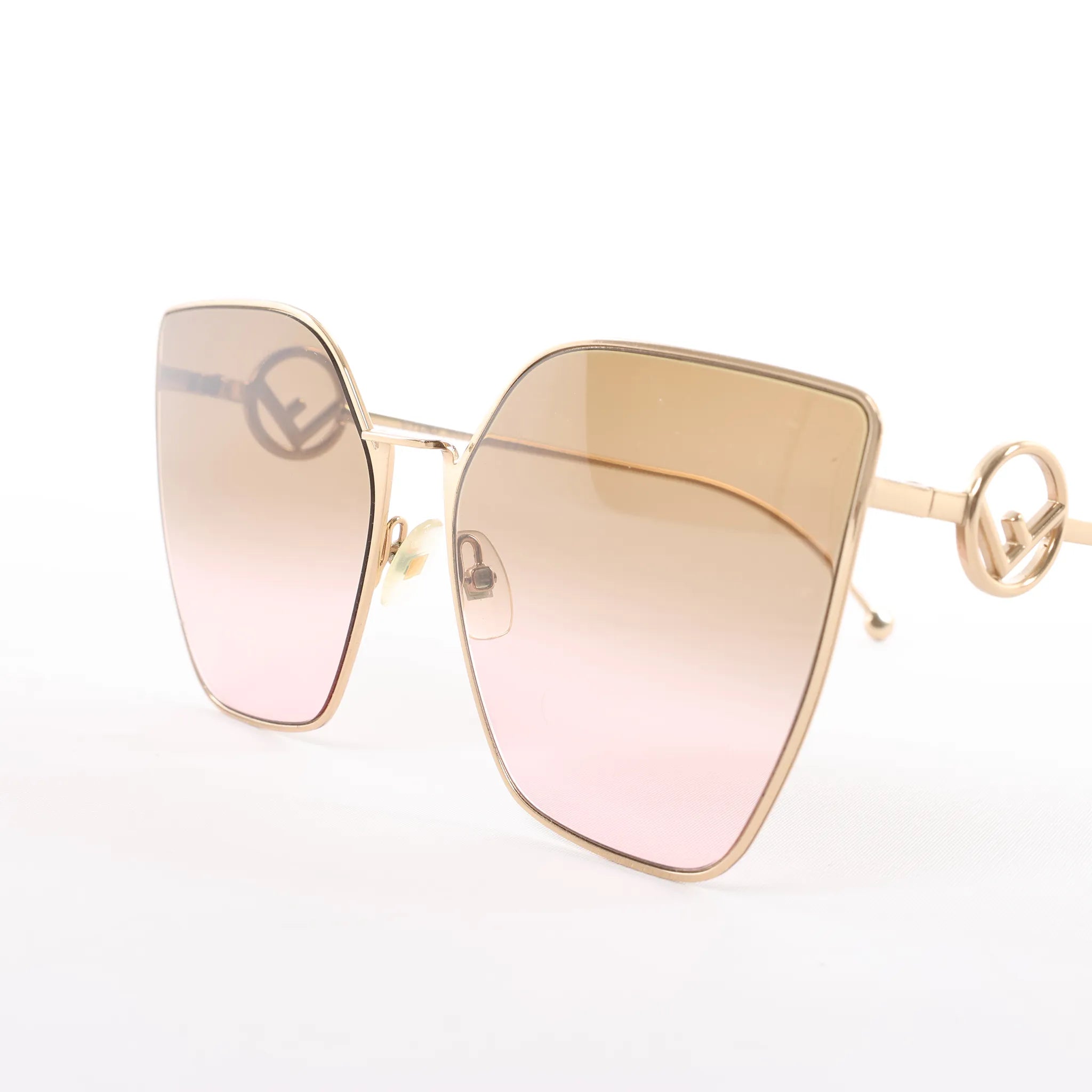 Fendi Oversized Cat-eye Sunglasses in Gold Metal FF0323/S