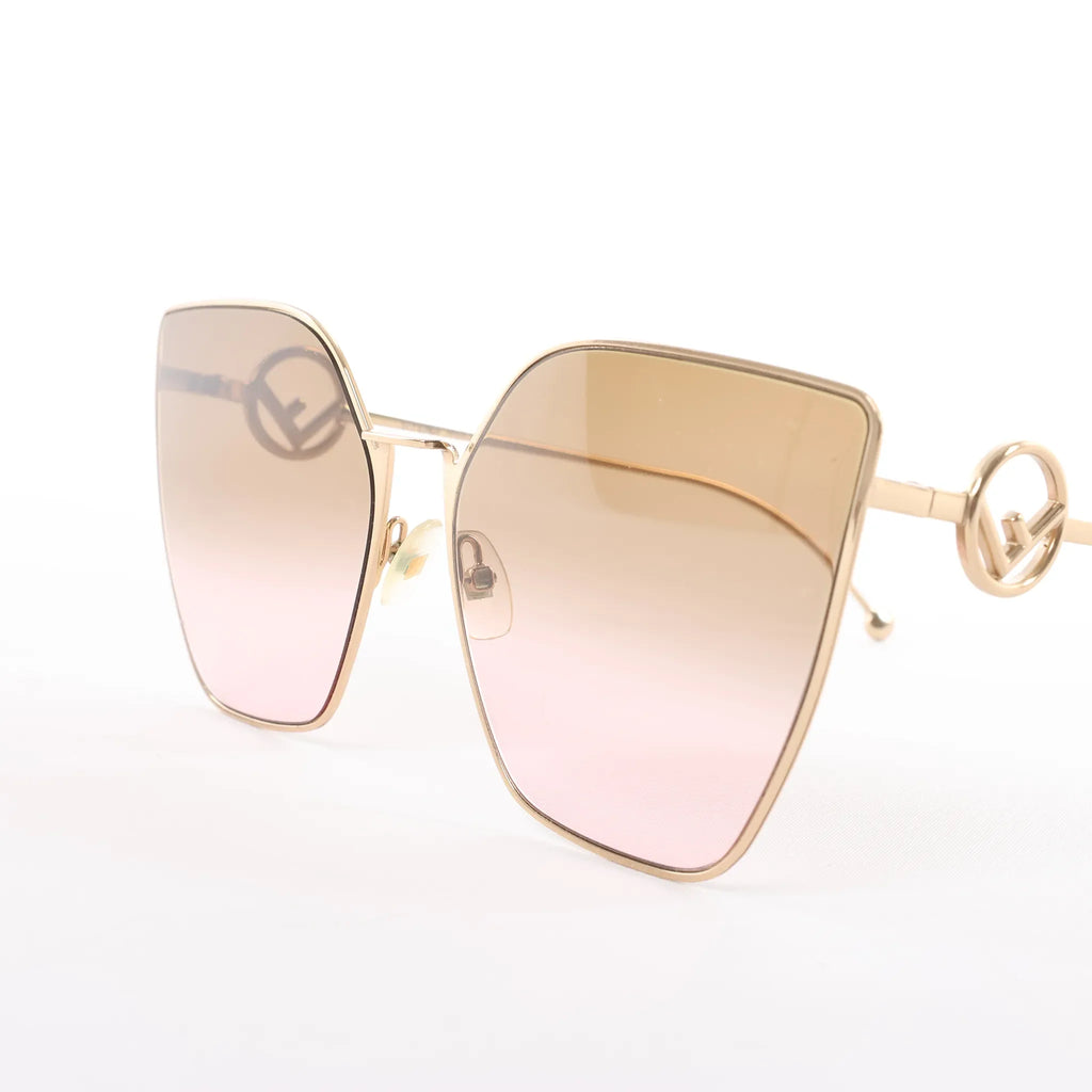 Fendi Oversized Cat-eye Sunglasses in Gold Metal FF0323/S