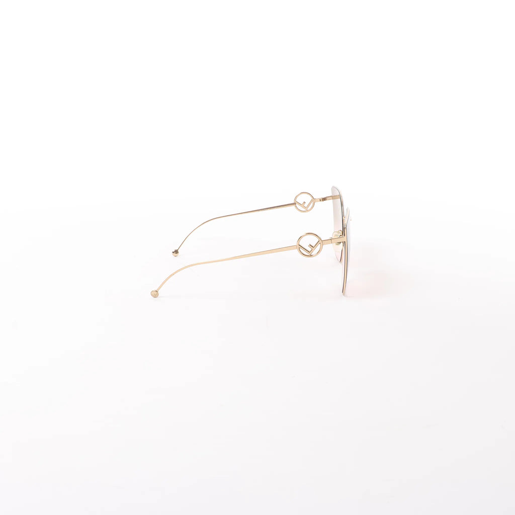 Fendi Oversized Cat-eye Sunglasses in Gold Metal FF0323/S