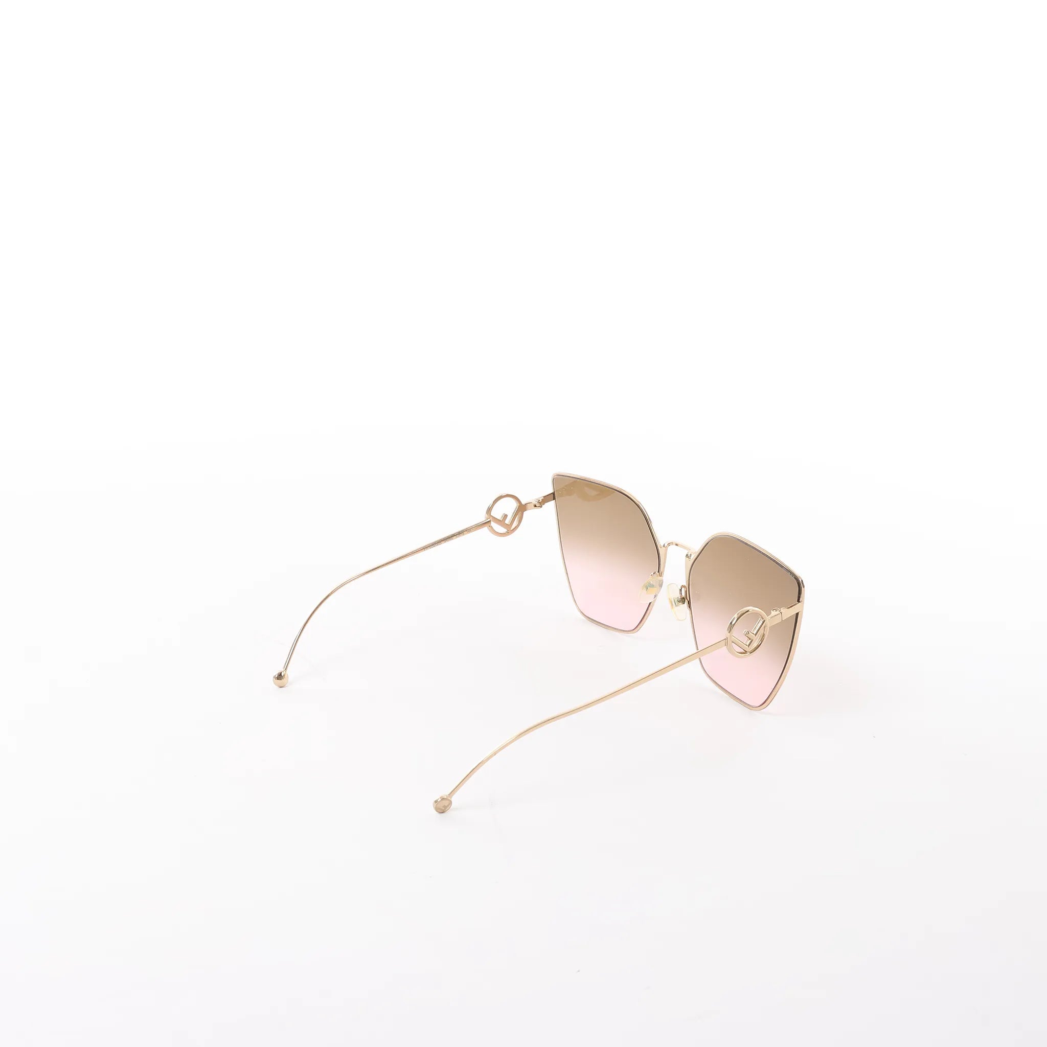 Fendi Oversized Cat-eye Sunglasses in Gold Metal FF0323/S