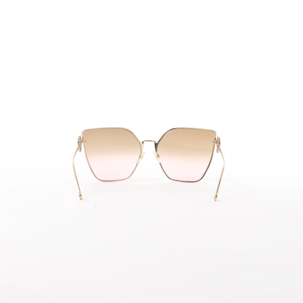 Fendi Oversized Cat-eye Sunglasses in Gold Metal FF0323/S