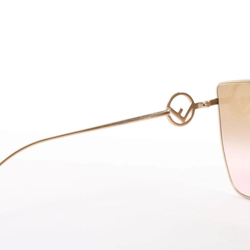 Fendi Oversized Cat-eye Sunglasses in Gold Metal FF0323/S