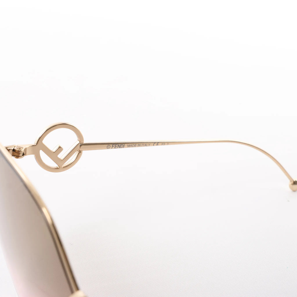 Fendi Oversized Cat-eye Sunglasses in Gold Metal FF0323/S