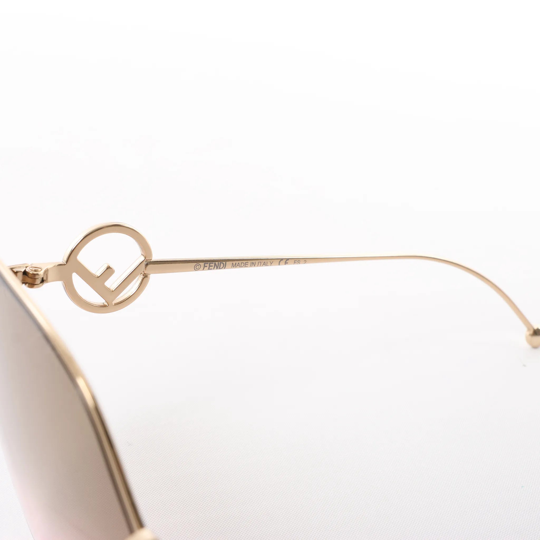 Fendi Oversized Cat-eye Sunglasses in Gold Metal FF0323/S