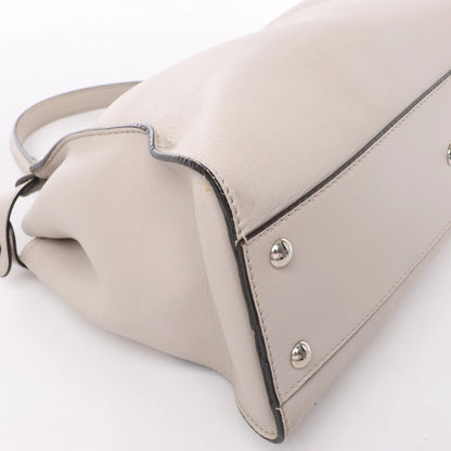 Fendi Peekaboo Regular Leather 2Way Handbag in Light Greige 8BN290