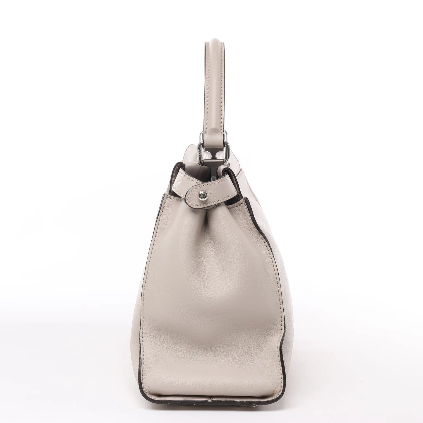 Fendi Peekaboo Regular 2-Wege-Handtasche aus Leder in Hellgreige 8BN290