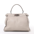Fendi Peekaboo Regular Leather 2Way Handbag in Light Greige 8BN290