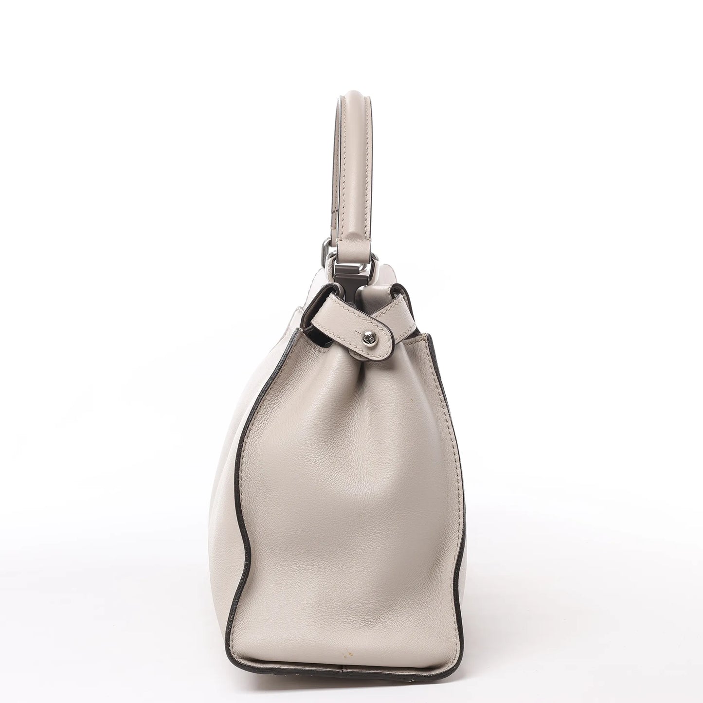 Fendi Peekaboo Regular 2-Wege-Handtasche aus Leder in Hellgreige 8BN290