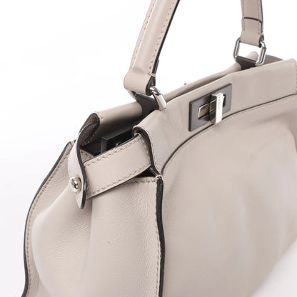 Fendi Peekaboo Regular Leather 2Way Handbag in Light Greige 8BN290