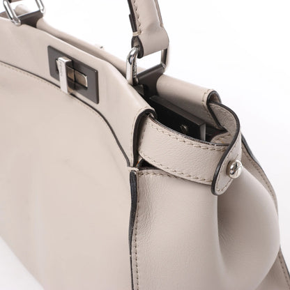 Fendi Peekaboo Regular Leather 2Way Handbag in Light Greige 8BN290