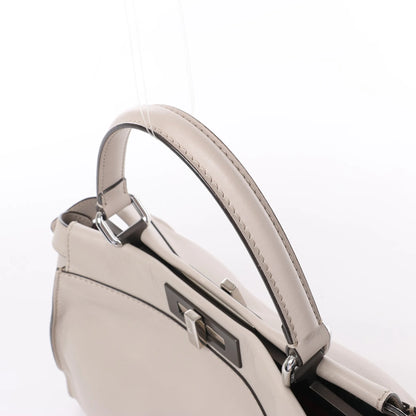 Fendi Peekaboo Regular Leather 2Way Handbag in Light Greige 8BN290